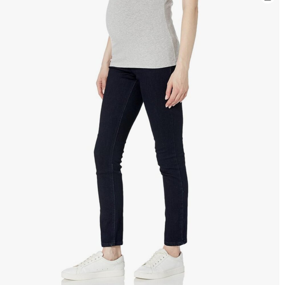 Motherhood Maternity Indigo Blue over the belly skinny stretch maternity jeans